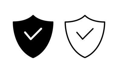 Shield check mark icon vector for web and mobile app. Protection approve sign. Insurance icon