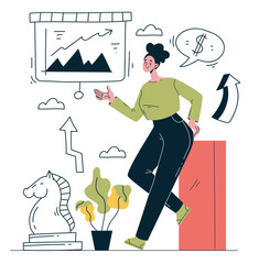 Business workers people team office communication job teamwork company isolated set collection graphic design illustration
