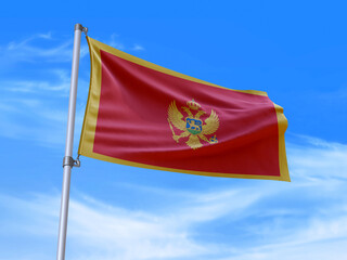 Naklejka na ściany i meble Montenegro flag waving in the wind