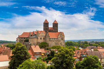 Fototapeta na wymiar The Castle Hill in Quedlinburg, Germany