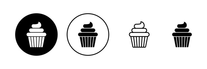 Cup cake icon vector. Cup cake sign and symbol
