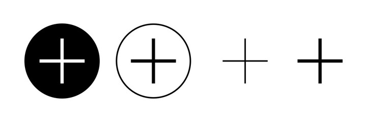 Plus icon vector. Add plus sign and symbol