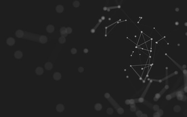 Abstract background. Molecules technology with polygonal shapes, connecting dots and lines. Connection structure. Big data visualization.