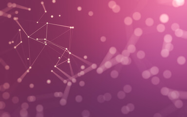 Abstract background. Molecules technology with polygonal shapes, connecting dots and lines. Connection structure. Big data visualization.