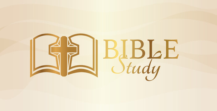Gold Bible Study Background Illustration Design