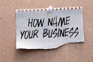 How name your business text concept isolated over white background