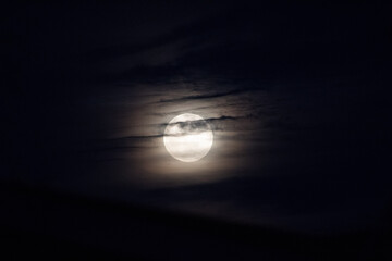 Beautiful view of the moon at 6:34 pm pacific time before lunar eclipse in San Diego, California