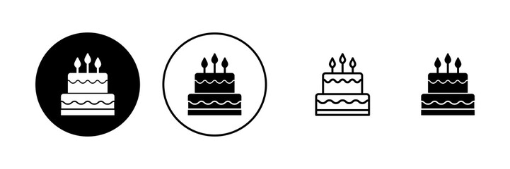 Cake icon vector. Cake sign and symbol. Birthday cake icon