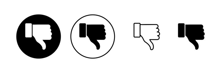 Dislike icon vector. dislike sign and symbol. Hand with thumb down