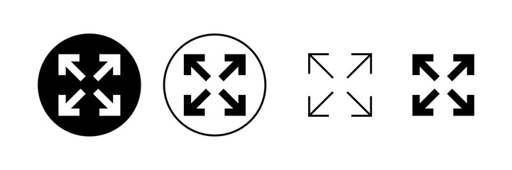 Fullscreen Icon vector. Expand to full screen sign and symbol. Arrows symbol