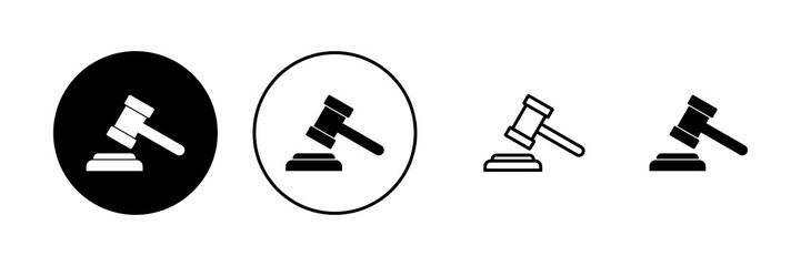 Gavel icon vector. judge gavel sign and symbol. law icon. auction hammer