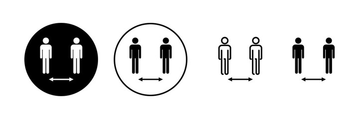 Social distance icon vector. social distancing sign and symbol. self quarantine sign