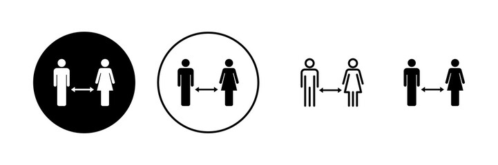 Social distancing vector. social distance sign and symbol. self quarantine sign