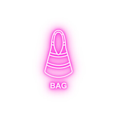 beach bag neon icon