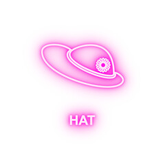 beach hat neon icon