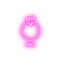 wedding ring neon icon