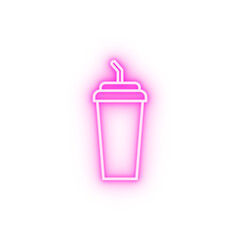 plastic cup neon icon