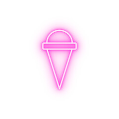 ice-cream in horn neon icon