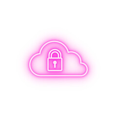 lock in cloud neon icon