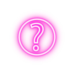 question mark in a circle neon icon