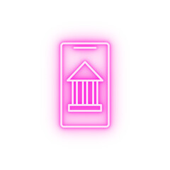 mobile banking neon icon