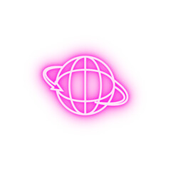 arrow globe neon icon