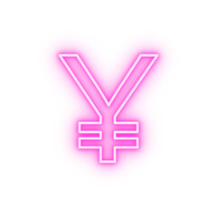 yen sign neon icon