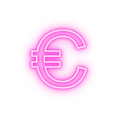 euro sign neon icon