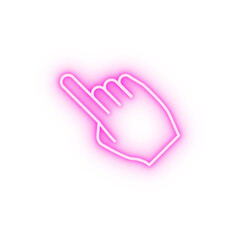 Fototapeta premium finger point neon icon