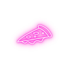 a piece of pizza neon icon