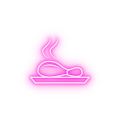 Chicken's leg neon icon