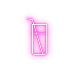 a glass of juice neon icon
