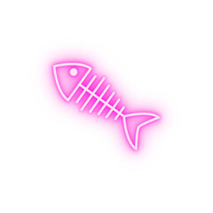 fish bones neon icon
