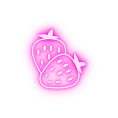 Strawberry neon icon