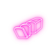 sliced loaves of bread neon icon