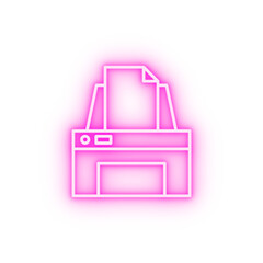 Workplace printer neon icon