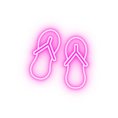 Obraz na płótnie Canvas Flip flops neon icon
