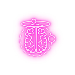 poles of the brain neon icon