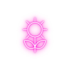 plant sun neon icon