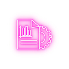 report management neon icon