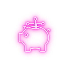 scheme and money pig neon icon