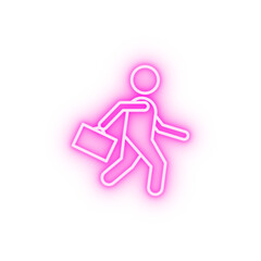 business man neon icon