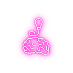 idea in the brain neon icon