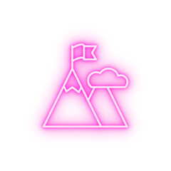 mountain heights neon icon