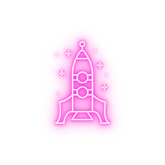 Spaceship neon icon
