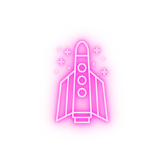 Spaceship neon icon