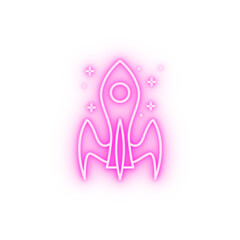 Spaceship neon icon