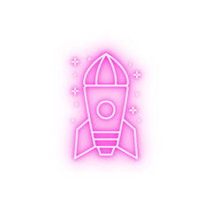 Spaceship neon icon