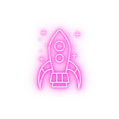 Spaceship neon icon