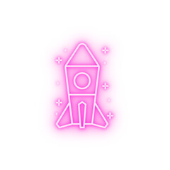 Spaceship neon icon